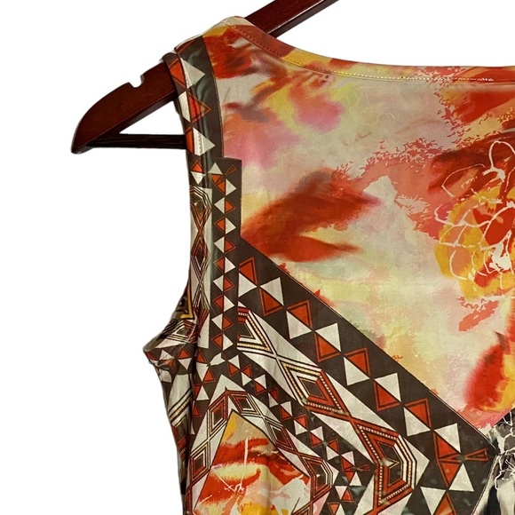 Style & Co Petite Sleeveless Abstract A Line Embroidered Collar Dress Petite PP - Picture 7 of 12